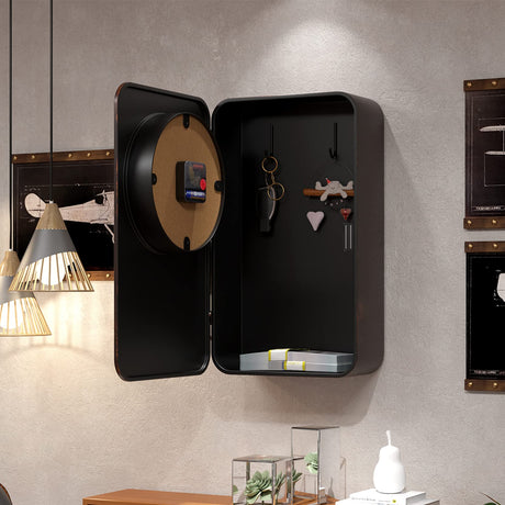 Abdurey Retro Old Telephone Wall Clock with Hidden Safe, Battery Operated Quartz Metal Wall Clocks, Large Rectangular Vintage Decor Clocks, for Farmhouse, Living Room(16" H x 12" W x 4" D) Abdurey