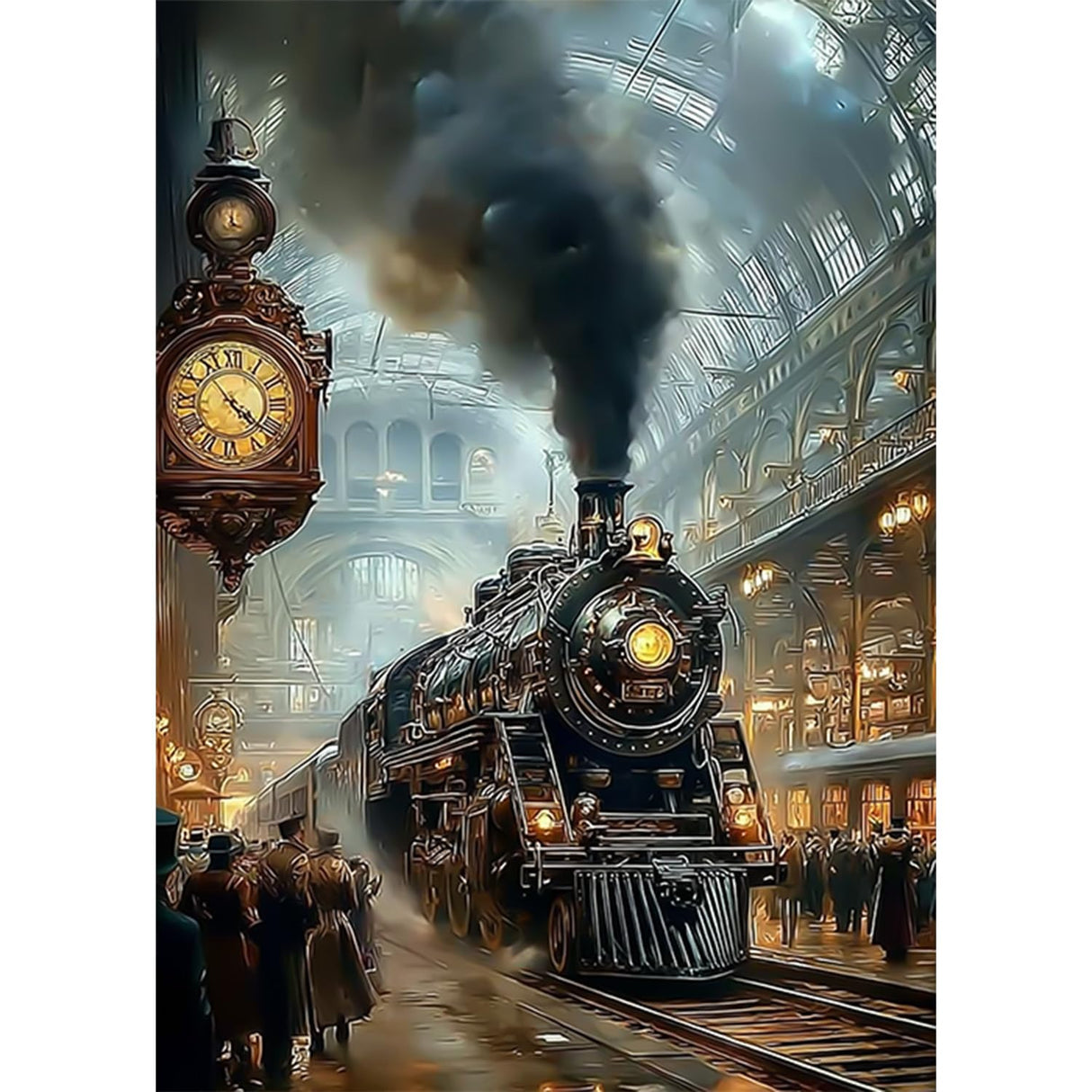 AIRDEA Train Diamond Art Painting Kits for Adults,Diamond Painting 12x16in,DIY Gem Art Kits AIRDEA