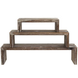 MyGift Tabletop Torched Wood Nesting Decorative Display Riser Stands, Set of 3 MyGift