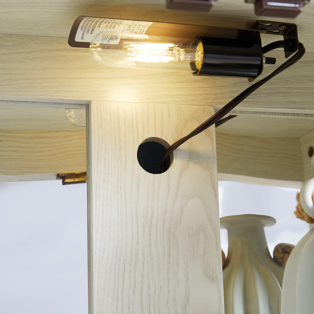 CKEASEAN Curio Cabinet 71" Lighted Glass Display Cabinet, Display Curio Cabinet with Adjustable Glass Shelves Vintage, China Cabinet Light Bulb Included, Curio Storage Cabinet with 6 Shelves (White) CKEASEAN