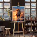 Natuyalo Paint by Numbers for Adults - DIY Adult Paint by Number Kits Painting on Canvas Lion Painting by Numbers for Beginners, Animal Art Craft Kits for Adults (16x20 Inch) Natuyalo
