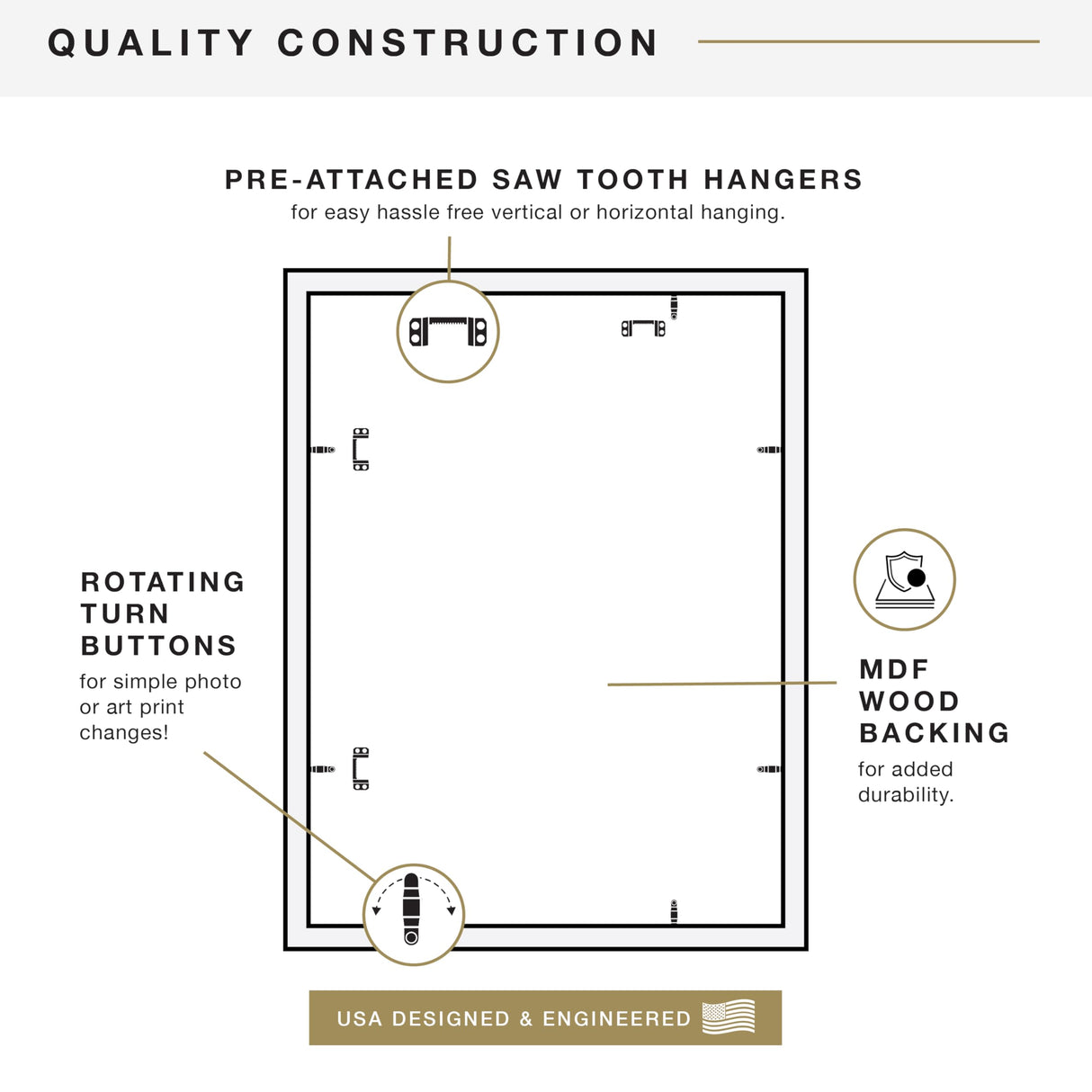 MCS Studio Gallery 18x24 Poster Frame Black Woodgrain, Vertical & Horizontal Wall Hanging Large Picture Frame for Photos, Posters & Art Prints (1-Pack) MCS