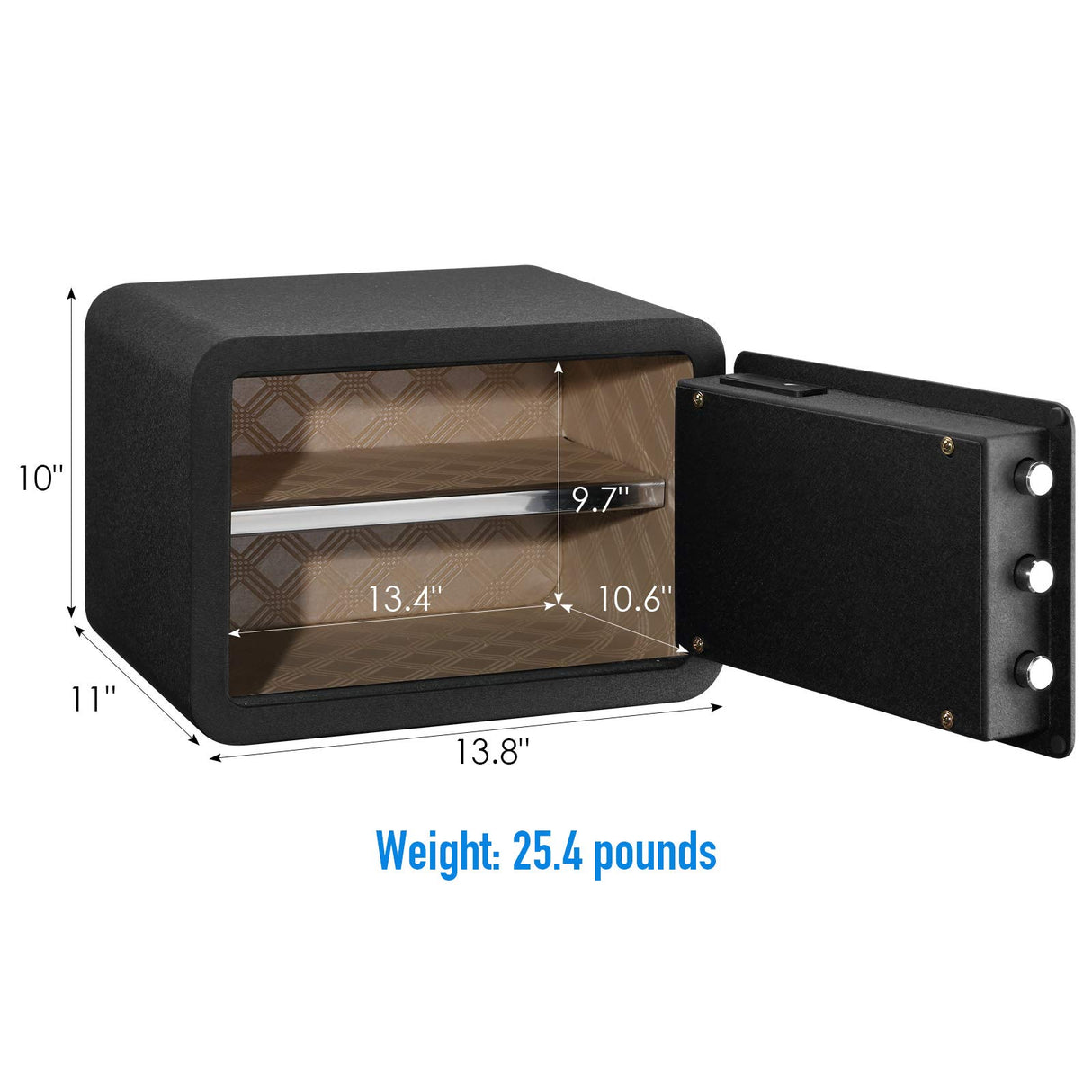 Tenamic Biometric Fingerprint Safe Box 0.85 Cubic Feet Fireproof Waterproof Safe Box with Induction Light and Leather, Solid Alloy Steel Office Hotel Home Cabinet Safe, Black Tenamic