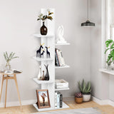 Giantex Tree Bookshelf, 7-Tier Tall Freestanding Wood Bookshelf with Anti-toppling, Modern Multipurpose Display Storage Rack Organizer Corner Shelf for Books, Photos, White Giantex