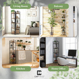 CAPHAUS 5-Tier Corner Shelf, Tall 59.1-Inch White Metal Frame Display Rack, Bookshelf Unit for Bathroom, Living Room, Home, Office CAPHAUS