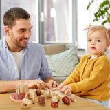 WHOHOLL Wooden Play Food, Toddler Cutting Play Food Sets for Kids Kitchen, Velcro Fake Food Fruit Toys for Pretend Play Kitchen, Montessori Toy Kitchen Accessories for Girls Boys Gifts WHOHOLL