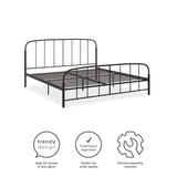 DHP Lafayette Metal Platform Bed with Rustic Style Curved Headboard and Footboard, Adustable Base Height for Underbed Storage, No Box Spring Needed, King, Bronze DHP