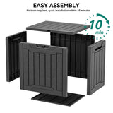 YITAHOME 31 Gallon Outdoor Storage Box, Resin Deck Box and Waterproof Package Delivery Box for Gardening Tools, Pool Supplies, Patio Furniture, Lockable, Black YITAHOME