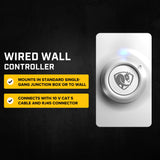 Big Ass Fans E-Series 7 ft Industrial 6 Blade Ceiling Fan Gearless Direct Drive Motor, High Volume Low Speed, Wired Wall Controller, 110-125V/1ph - Silver/Yellow Big Ass Fans