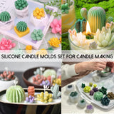EuTengHao Succulent Silicone Molds, 3D Flower Resin Mold for Candle Soap Cake Decoration Making, Plant Flower Wax Scented Candle Soap Silicone Molds (10Pcs) EuTengHao