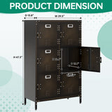 Letaya Metal Storage Locker,47" Steel Retro Cabinets 6 Doors Lockable,Adjustable Feet Organizer Cabinets for Employees Home Office School Gym (6 Letaya