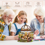 Taimimy DIY Miniature House Kit, Miniature Building Kits, Wooden Greenhouse Miniature Kit with Furniture & LED, Creative Dollhouse Kit for Adults, Hobby Craft Home Decor Birthday Gifts Taimimy