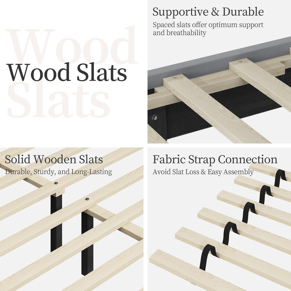 Yaheetech Queen Bed Frame with USB Charging Station and Storage Shelf/Upholstered Headboard Platform Bed with Wing Side/Wooden Slats Support/Noise Free/No Box Spring Needed/Easy Assembly, Light Grey Yaheetech