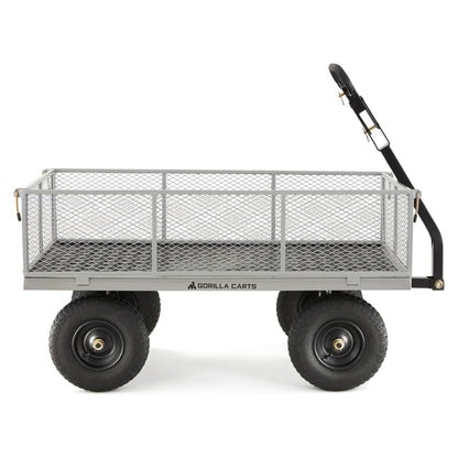 Gorilla Carts Steel Utility Cart, Tow Behind Yard and Garden Wagon, 1,000 Lb