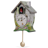 Mark Feldstein Garden Cottage Singing Cardinal Tabletop Wall Sound Cuckoo Clock 14x10 Mark Feldstein & Associates