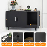 STARY Hidden Cat Litter Box Enclosure Furniture with Scratching Mat, Black STARY