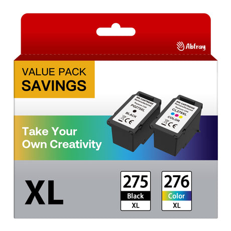 Abfray PG-275 XL/CL-276 XL Multi Value Pack Compatible for PIXMA TS3520 TS3522 and TR4720 TR4722 Printers, Remanufactured Replacement PG275/CL276 High Yield Ink Cartridge for Printer Abfray