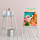 AREOPNMG Cityscape Paint by Numbers Kit for Adults Beginner DIY Sunset Landscape Painting by Numbers Kits,with 3 Brushes and Acrylic Paint(Without Frame), Home Wall Decor 12 x 16 in AREOPNMG