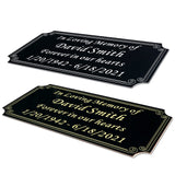 Size: 2" H x 4" W, Custom Elegant Metal Engraved Plate, Personalized Black Solid Brass or Stainless Steel Laser Engraved Name Plates with Adhesive Backing or Screw, Silver or Gold Etched Letters SINYUDUN