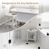 LUE BONA HDPS Shower Bench Seat, Shower Stool for Inside Shower Waterproof, Bath Spa Shower Foot Stool for Shaving Legs with Storage Shelf, Weather Resistant/Non-Slip/Indoor or Outdoor Use, White LUE BONA