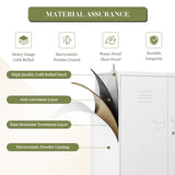 RAVIGIN Metal Storage Cabinet with Locking Feature, 2 Adjustable Shelves, 40" Small Cabinet for Home Office, School, Kitchen, Garage, Gym (White) RAVIGIN