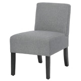PayLessHere Modern Armless Accent Chairs - Solid Wood Legs, Slipper Chair for Living Room, Grey PayLessHere
