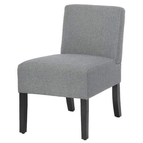PayLessHere Modern Armless Accent Chairs - Solid Wood Legs, Slipper Chair for Living Room, Grey PayLessHere