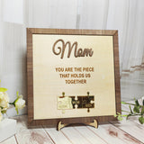 Personalized Wood Sign Mothers Day Gifts, Custom Mother's Day Present Puzzle Name Sign Frame, Desk Wooden Plaques Birthday Gifts for Mom Mum Mommy Mama Grandma from Daughter Son Husband Meigmi