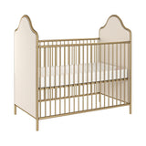 Little Seeds Piper Upholstered Metal Crib, Gold Little Seeds
