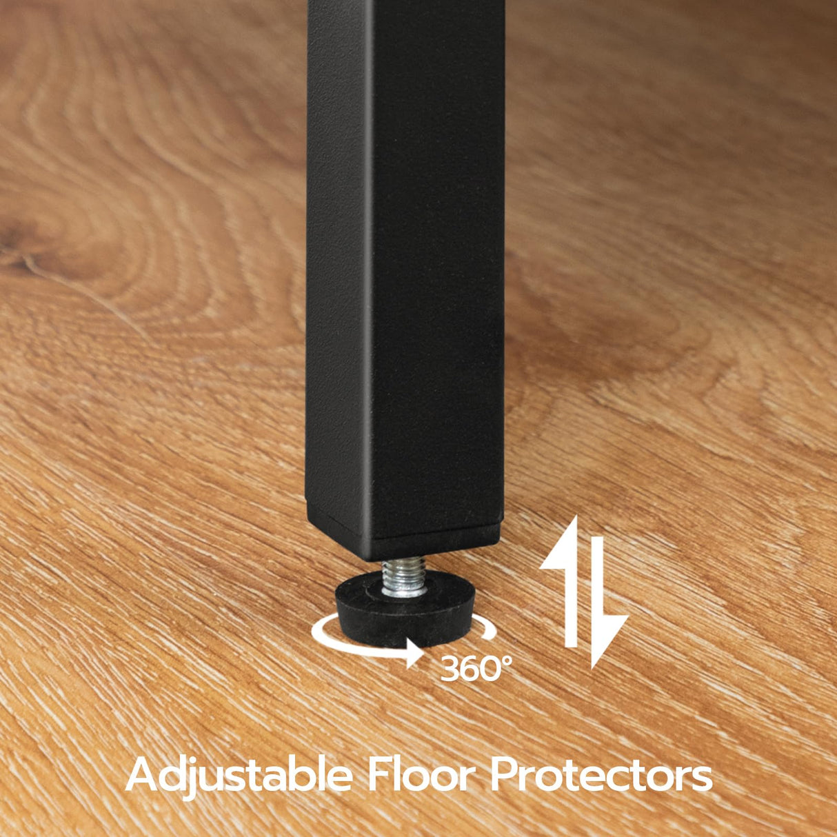 HOOBRO Computer Desk, Home Office Desk with Power Outlet, Modern Study Writing Desk with 3 Hooks for Study Room, Home Office, Sturdy and Stable, Easy to Assemble, Rustic Brown and Black BF41UDN01 HOOBRO