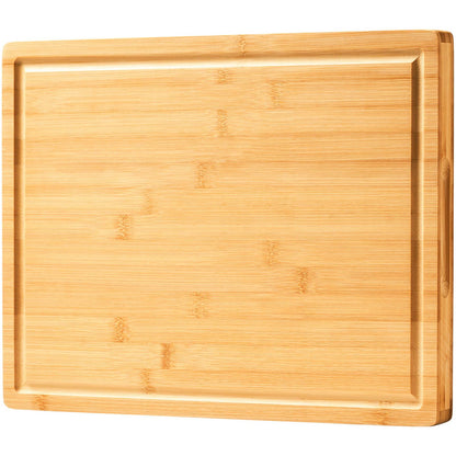 Bamboo Wood Cutting Boards for Kitchen, 1" Thick Charcuterie Boards, Butcher Block with Juice Grooves & Handles - WoodArtSupply