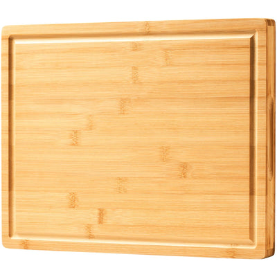 Bamboo Wood Cutting Boards for Kitchen, 1" Thick Charcuterie Boards, Butcher Block with Juice Grooves & Handles