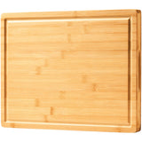 Large Bamboo Wood Cutting Boards for Kitchen, 1" Thick Charcuterie Boards, Butcher Block with Juice Grooves & Handles Allsum