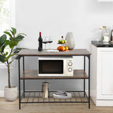 PayLessHere 3 Tier Kitchen Island Kitchen Storage Kitchen Counter with Large Storage Space Thick Board Top Solid Structure for Kitchen Coffee Shop Restaurant Living Room Dinning Room,Brown PayLessHere