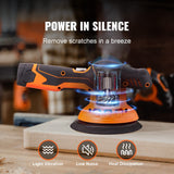 VEVOR Cordless Buffer Polisher, 6-Inch Random Orbital Polisher for Cars, 6 Variable Speed 5200RPM, with 1PC 12V Rechargeable Battery, Wireless Polisher Kit for Car Detailing/Polishing/Waxing VEVOR
