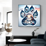 APTDYIGL 5D Winter Wolf Diamond Painting Kits for Adults Beginner,DIY Animal Diamond Art Kits for Adults,Round Full Drill Diamond Dots with Gem Art Kits,Home Wall Decor 13.7X13.7inch APTDYIGL