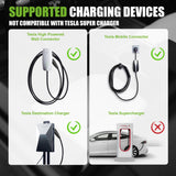 EV Tesla Charger Extension Cable, 20ft 48Amp 240Volt Max 11.5kW with NACS Plug, Extension Cord for Level 1/2 Tesla Mobile Charger/Wall Connector, Extension Cord for Model X/Y/3/S, CE/FCC Certificated EVMaster