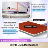 16x24 Heat Press Machine for T Shirts, 1.8-2kw, 72.77lbs High Pressure, Slide Out Sublimation Heat Transfer Press Suitable for Industrial, Small Business, or Home Use. (Purple, 16x24 Manual) Generic