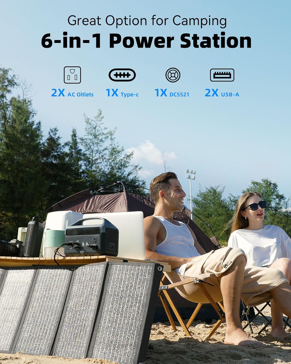 DaranEner Portable Power Station 56000mAh, 179.2Wh LiFePO4 Battery Backup w/ 2 300W (Peak 600W) AC Outlets, 1.5hrs Fast Charging, Power Bank for Hurricane Emergency/Outdoor Camping/RVs/Home U - WoodArtSupply