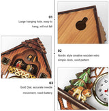 Cuckoo Clock, Wooden Wall Clocks, Wood Traditional Handcrafted Chalet European Antique Retro Style Mechanical Cuckoo Pendulum Quartz Clock for Home Living Room Bedroom Decor Birthday Gifts (CM-007) CALOPET