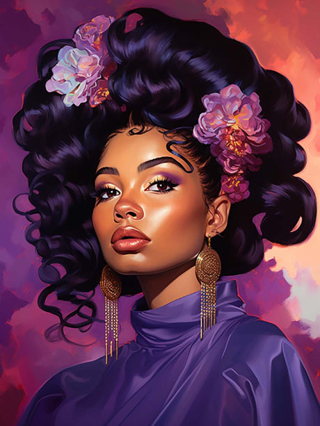 Reofrey DIY Diamond Art Kits for Adults Africa, Beauty Full Drill Round Rhinestone Diamond Painting Kits, Cross Stitch Embroidery Canvas for Crafts Home Wall Decor 30x40cm Reofrey