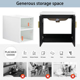 60 Inch Floating Bathroom Vanity, 60" Bathroom Vanity with Sink, Modern Double Sink Bathroom Vanity Combo,Black Wall Mounted Cabinet Set with Open Storage Shelf WoodArtSupply