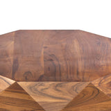 The Urban Port 33-Inch Diamond Shape Acacia Wood Coffee Table with Smooth Top, Dark Brown The Urban Port