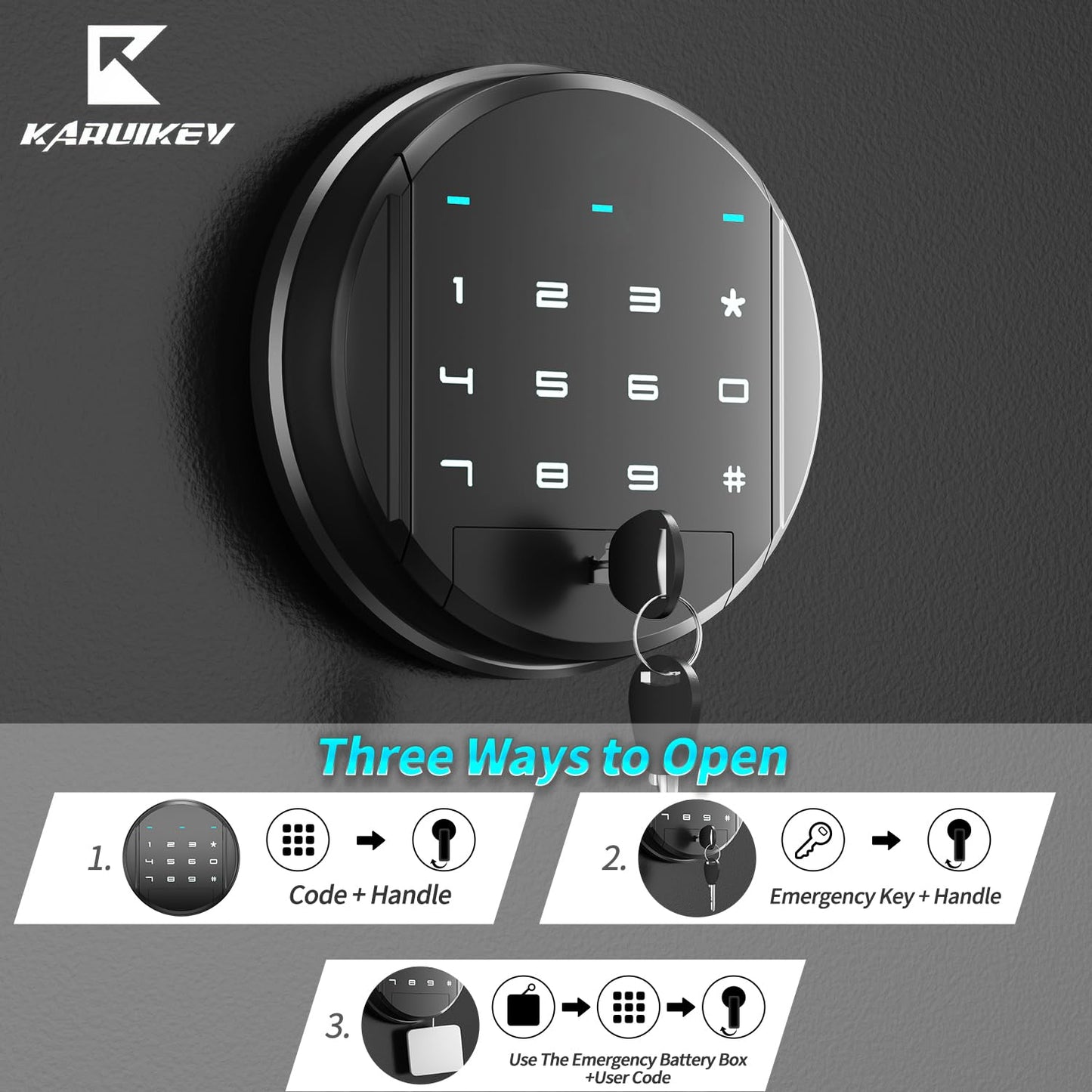 KARUIKEV 3-5 Large Gun Safes for Home Rifle and Pistols (with/without Scope),Quick Access Long Rifle Safes for Home,Gun Cabinets with Electronic Digital Keypad, Adjustable Pistol Rack, Remova - WoodArtSupply