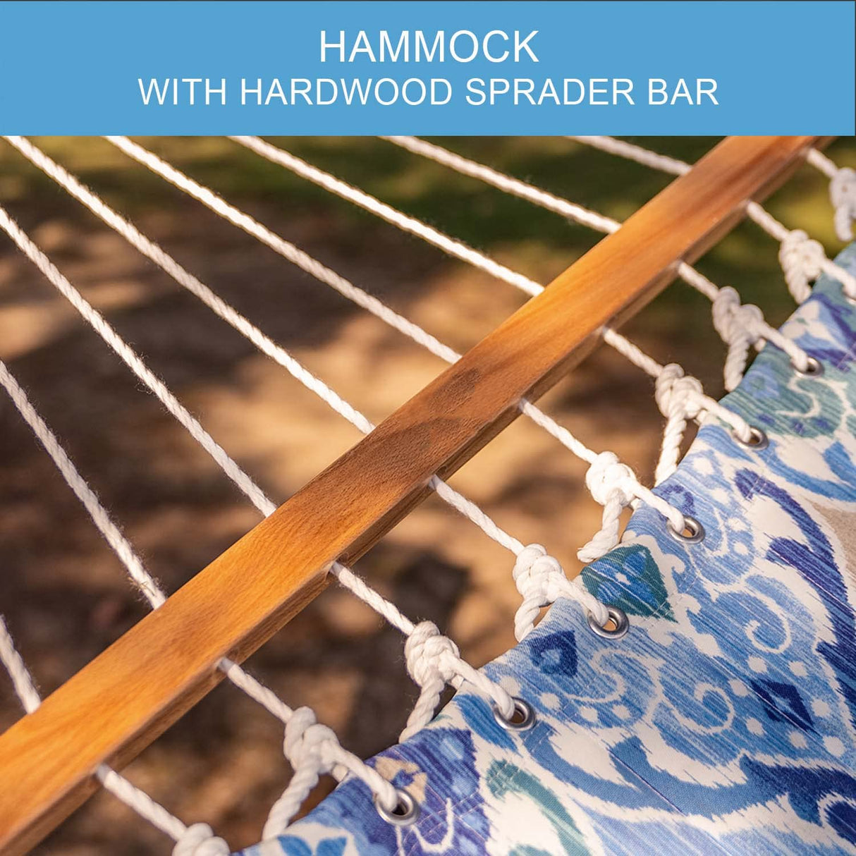 Lazy Daze Hammocks 12FT Quilted Fabric Hammock with Pillow, Double 2 Person Hammock with Spreader Bar for Outdoor Outside Patio Garden Yard Pool Beach QFH037 Lazy Daze Hammocks