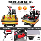 WHUBEFY Heat Press, 15x12 Inch 8 in 1 Shirt Press Multifunction Combo 360° Swing Away Digital Printing Heat Transfer Sublimation Machine Vinyl Heat Press Machine for T Shirts, Cap, Mug, Plate, DIY Whubefy