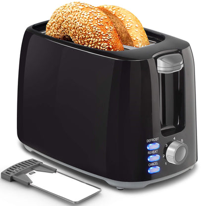 Toaster 2 Slice - Black Toaster Best Rated Prime Wide Slot 2 slice Toaster, 7 Bread Shade Settings, Removable Crumb Tray Compact Toaster Toasters the Best 2 Slice for Bagel Bread Waffle