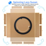 WOOD CITY Puzzle Board, 1000 Piece Wooden Jigsaw Puzzle Board with Drawers, 30” x 22” Portable Puzzle Table with Covers and Lazy Susan, Rotating Jigsaw Puzzle Table for Kids and Adults WOOD CITY