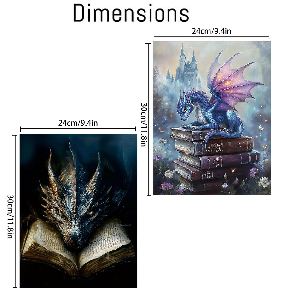 2 Pack Dragon Paint by Numbers Kit for Adults Beginner with Framed,Flower Easy Adult Paint by Number Kits on Canvas DIY Painting for Beginners Art by Numbers for Home Wall Decor 10x12 Inch NEGEKFKX