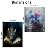 2 Pack Dragon Paint by Numbers Kit for Adults Beginner with Framed,Flower Easy Adult Paint by Number Kits on Canvas DIY Painting for Beginners Art by Numbers for Home Wall Decor 10x12 Inch NEGEKFKX